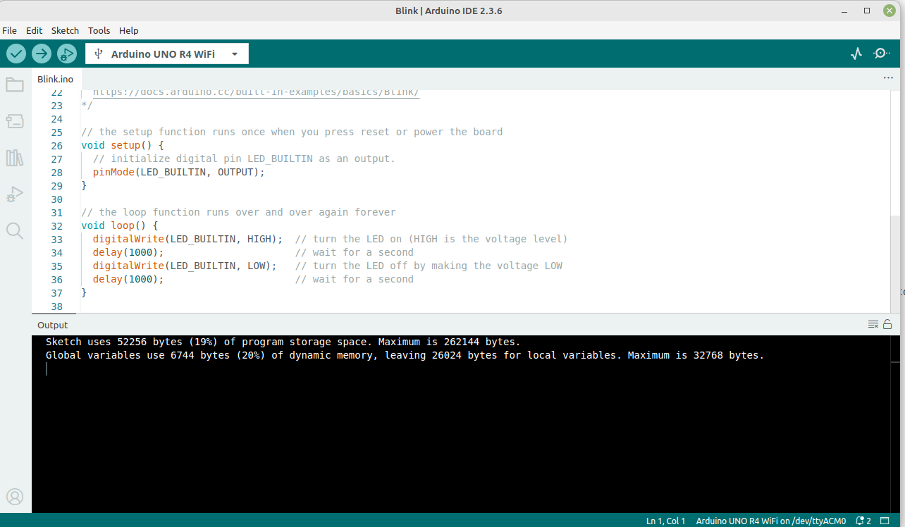 Arduino IDE - default build output Arduino IDE doesn't say much about compilation steps by default