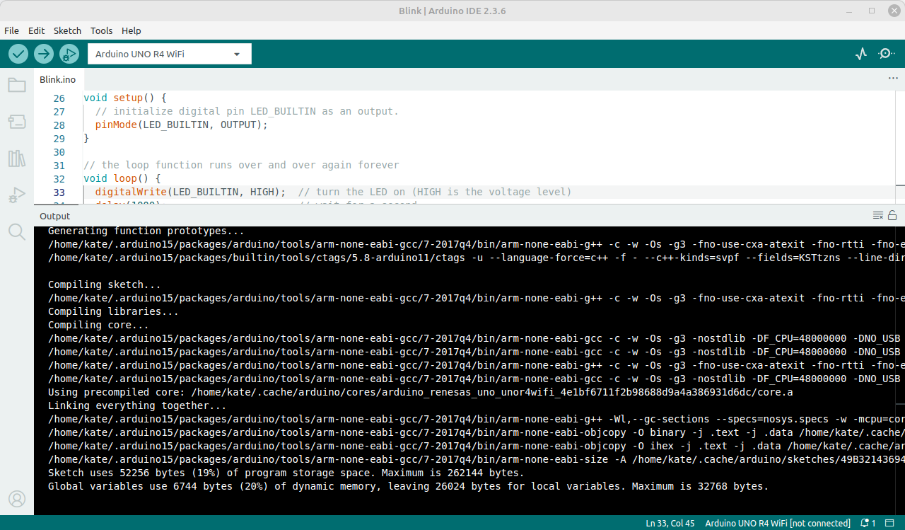Arduino IDE - verbose build output Verbose compilation output in Arduino IDE